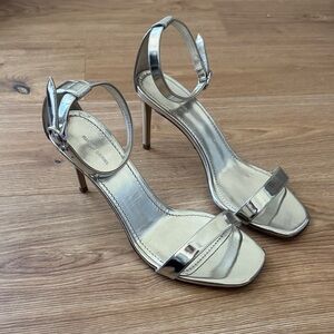 New! Mansur Gavriel Silver High Heel Sandals